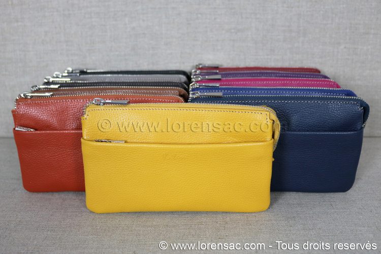 Face avant pochette portée travers de soirée en cuir en 11 coloris