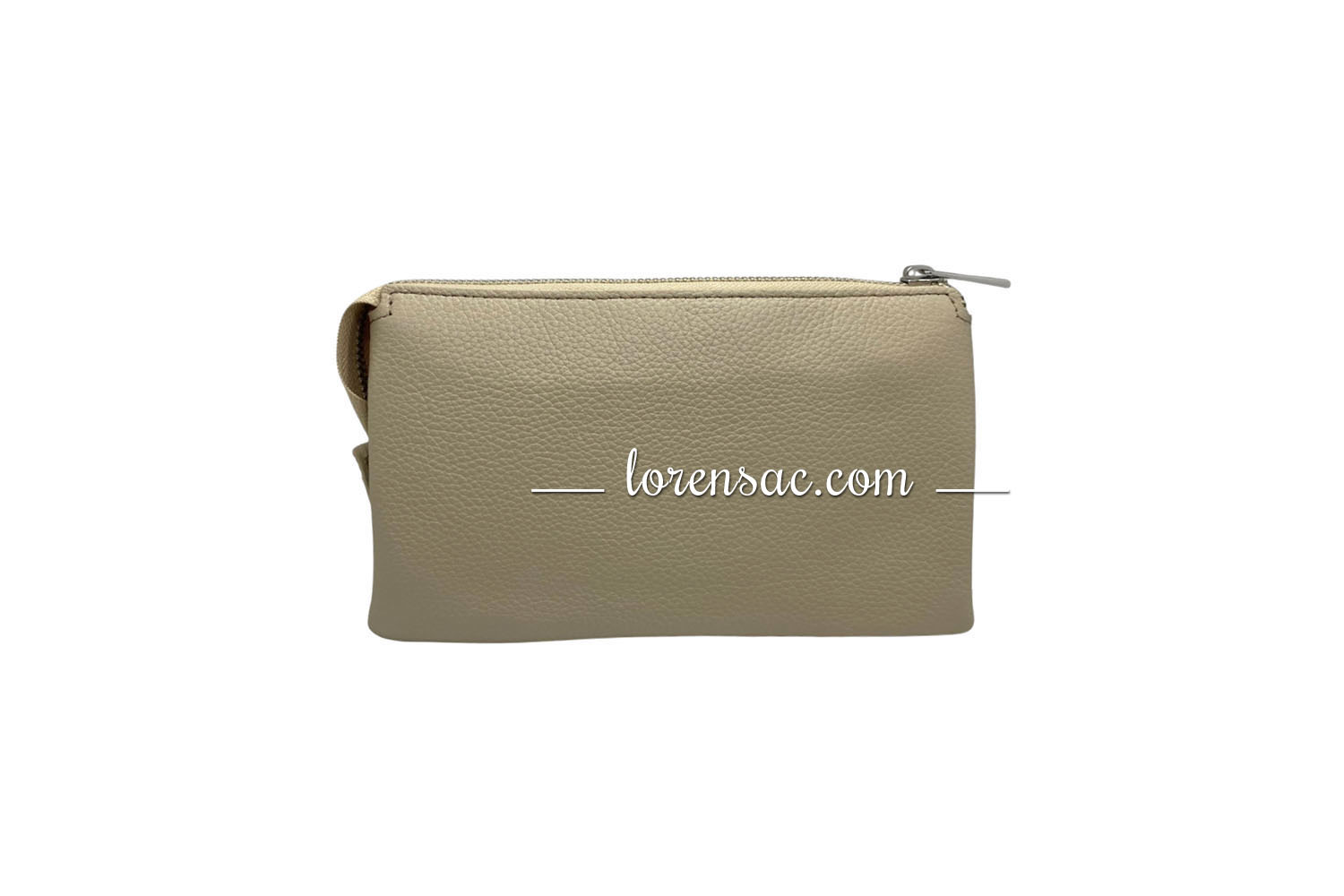 arrière pochette portée travers compagnon femme en cuir beige