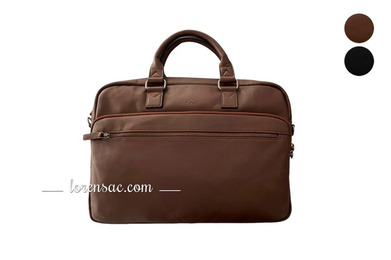 Sacoche ordinateur 15 pouces cuir marron