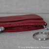 Porte monnaie extra plat en cuir ouvert de couleur rouge