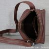 Intérieur de la petite pochette Katana sacoche en cuir marron