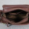 Intérieur de la petite pochette Katana sacoche en cuir marron homme