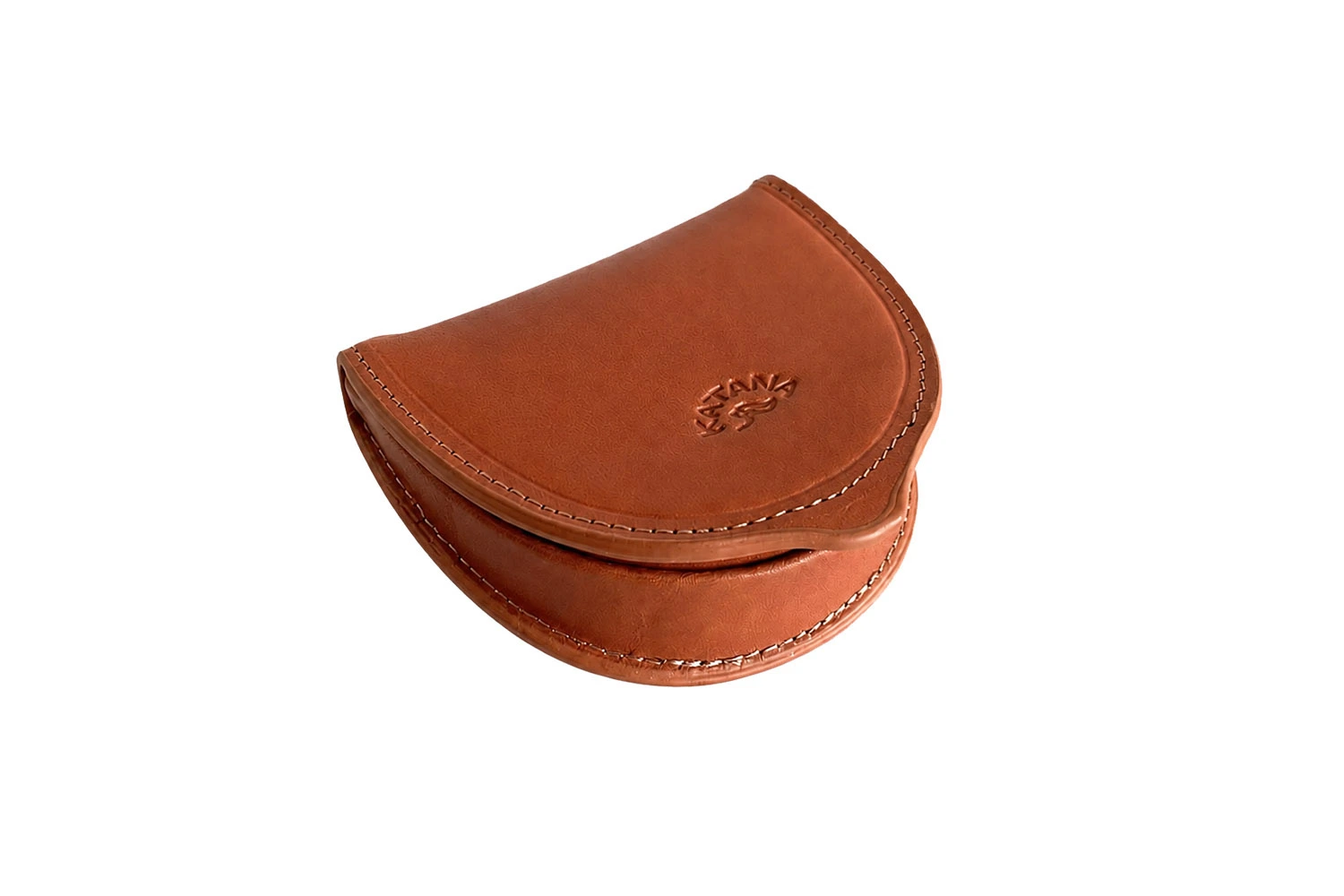 Porte-monnaie cuvette en cuir gold, modèle compact en cuir avec ouverture simple