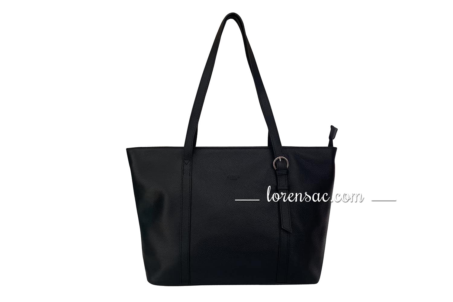 Grand sac cabas en cuir noir pour femme