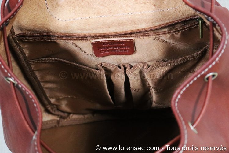 Intérieur du sac à dos en cuir véritable pour femme tendance Intérieur du sac à dos en cuir femme tendance