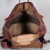 Sac à dos katana femme en cuir marron doublure beige