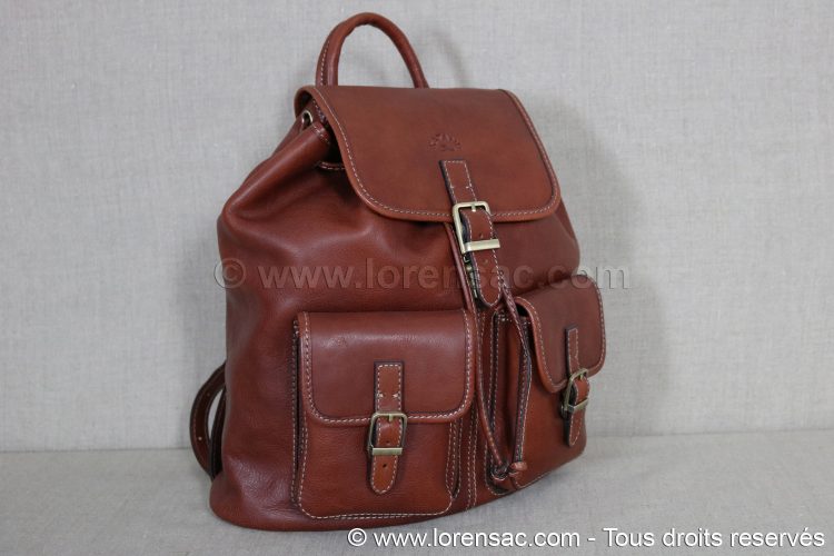 Sac à dos tendance en cuir Katana marron Sac à dos femme tendance en cuir Katana marron