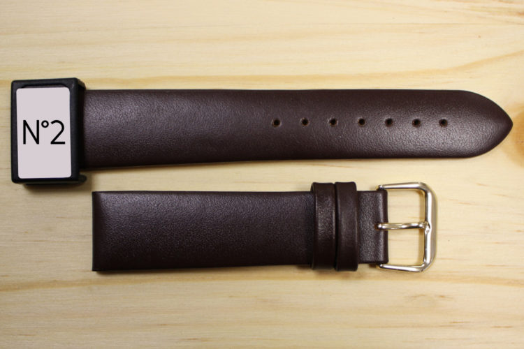 Bracelets de montre N°2 en cuir véritable couleur chocolat Bracelets de montre N°2 cuir chocolat