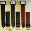 Bracelets pour montres en cuir noir chocolat marron