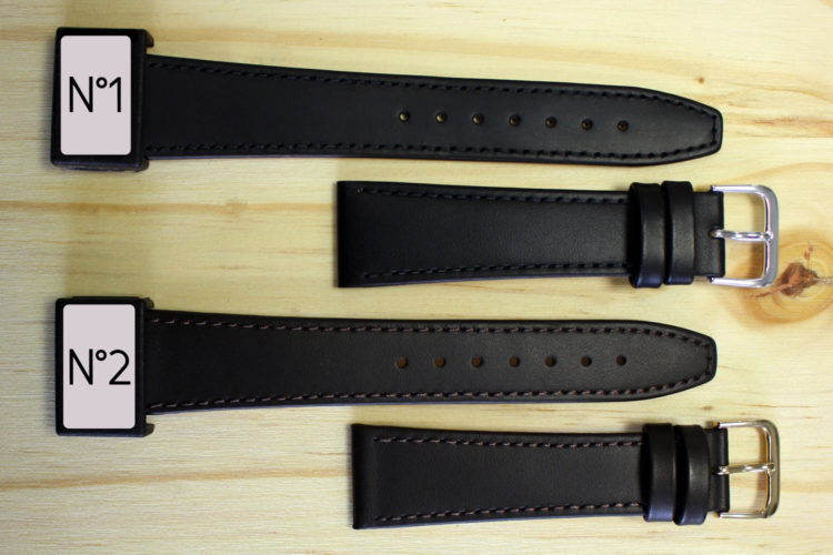 Bracelet de montre homme en cuir véritable noir N° 1 et chocolat N° 2 Bracelet de montre homme cuir noir N° 1 et chocolat N° 2