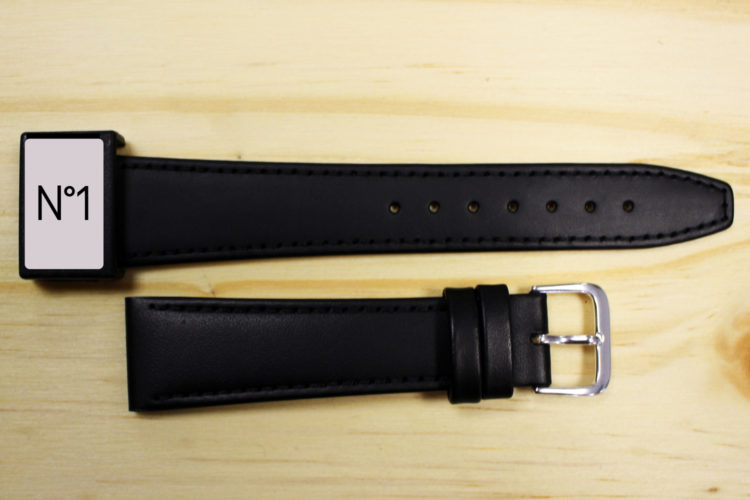 Bracelet de montre homme noir en cuir véritable marque Condor Bracelet de montre homme noir en cuir