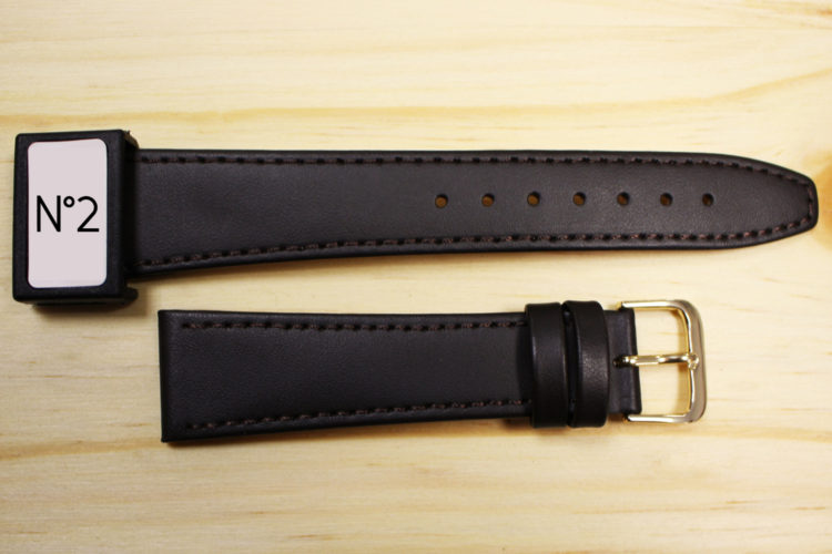 Bracelet en cuir pour montre homme marron foncé Bracelet cuir montre homme N° 2 marron foncé