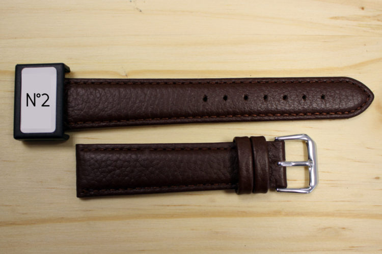 Bracelets de montre 18 ou 20mm cuir numéro 2 couleur chocolat avec boucle argenté Bracelets de montre 18 ou 20mm cuir numéro 2 chocolat avec boucle argenté