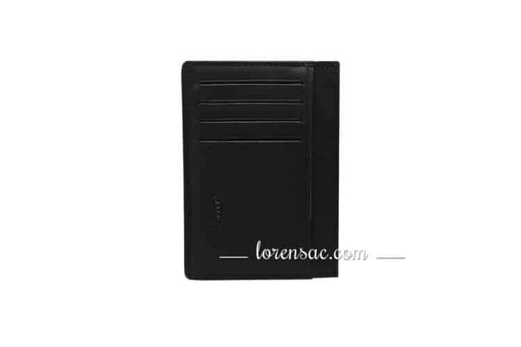 Face avant porte-cartes homme cuir noir