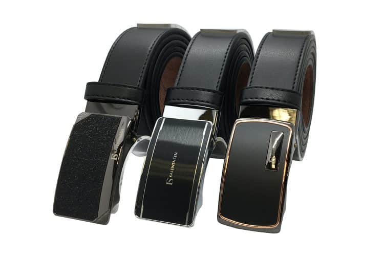 Ceinture automatique homme en cuir noire taille sur mesure