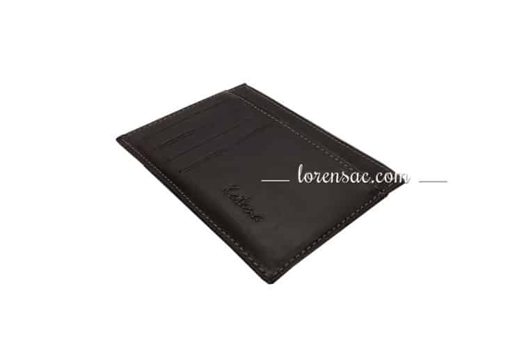 Porte-cartes homme cuir chocolat