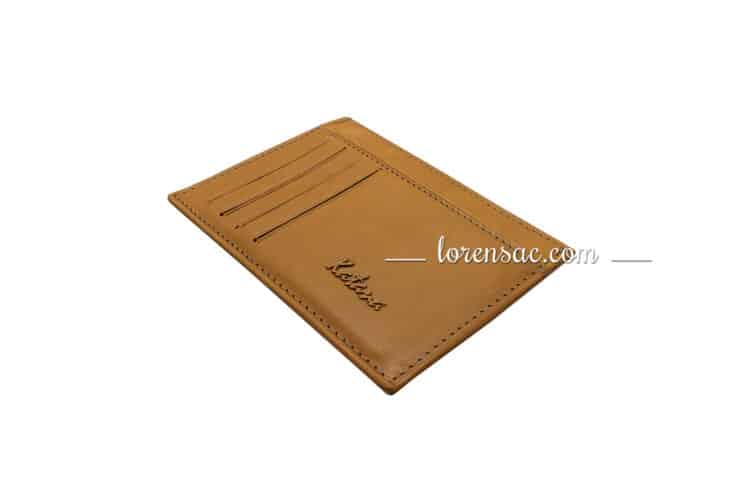 Porte-cartes homme cuir jaune