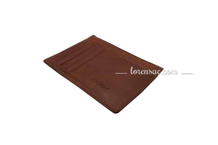 Porte-cartes homme cuir marron