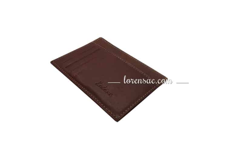 Porte-cartes homme cuir marron foncé