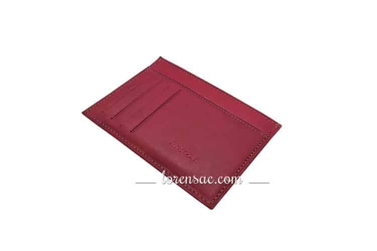 Porte-cartes homme cuir rose fuchsia