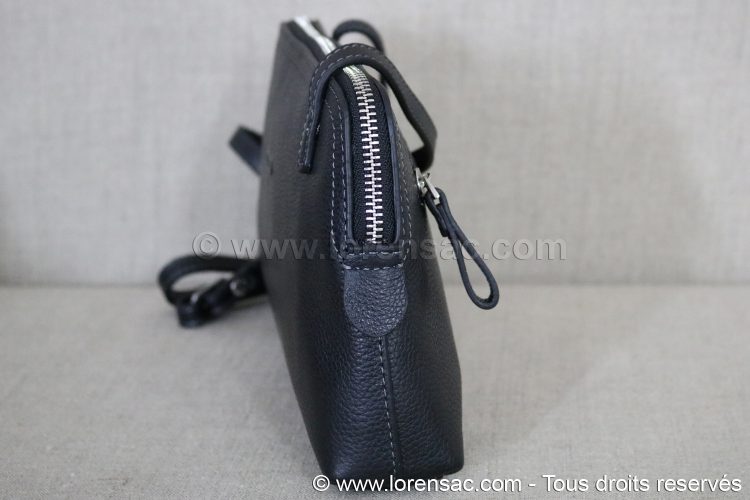 Côté de la pochette pour femme à bandoulière en cuir véritable noire Côté Pochette femme bandoulière en cuir véritable noire