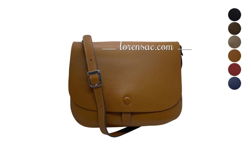 Sac bandoulière Katana pour femme en cuir marron, maroquinerie de qualité