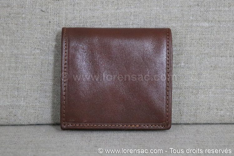 Arrière du porte-monnaie en cuir véritable marron arrière porte-monnaie cuir italien marron
