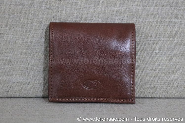 Avant du porte-monnaie en cuir véritable couleur marron
 avant porte-monnaie cuir italien marron