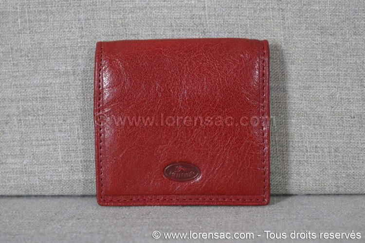 Avant du porte-monnaie en cuir véritable couleur rouge
 avant porte-monnaie cuir italien rouge