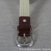 Boucle argenté ceinture tressée beige