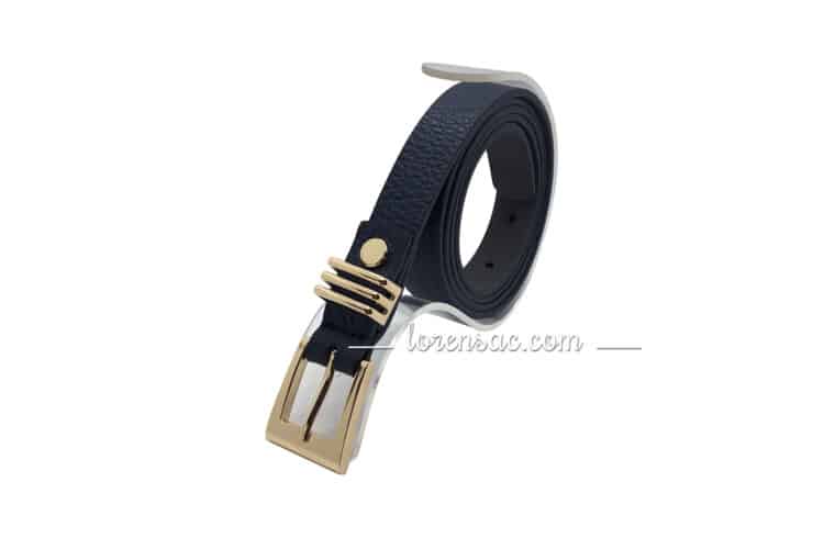 Ceinture femme dorée cuir marine