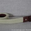 Ceinture élastique homme tressée et cuir de couleur Beige