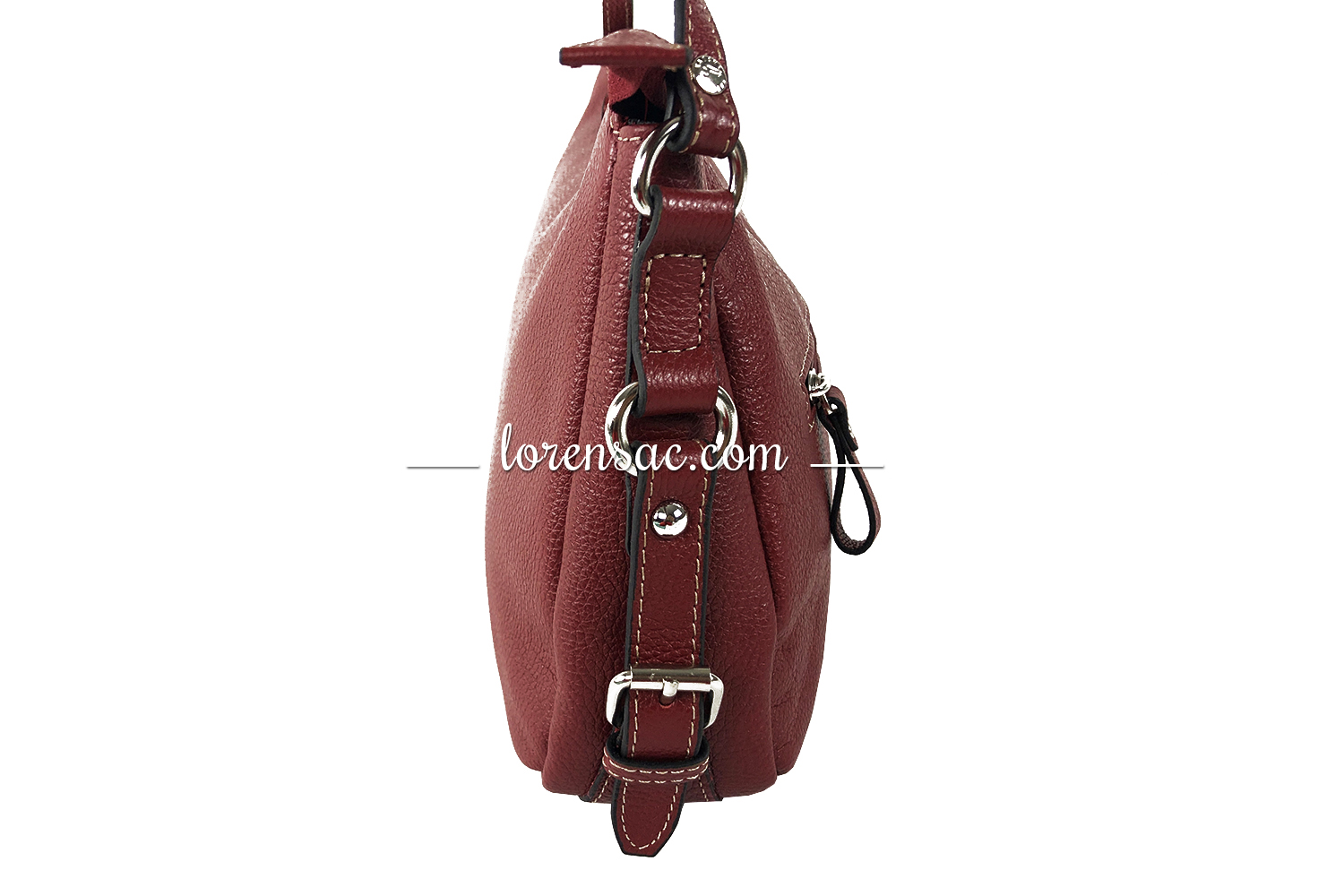 Côté du petit sac rouge en cuir de vachette véritable Petit sac rouge en cuir véritable femme côté
