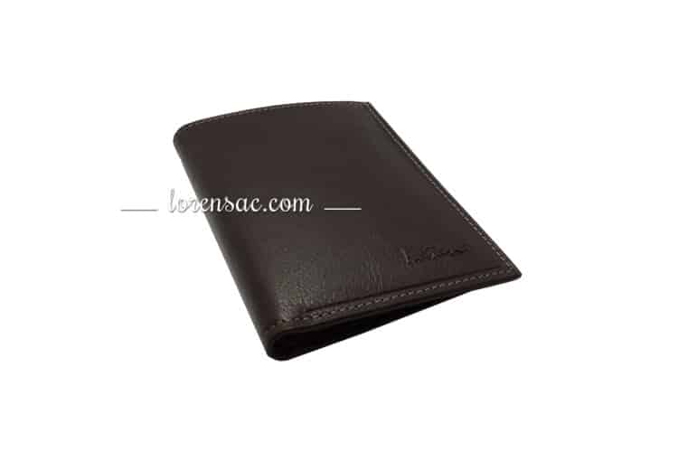 avant porte carte papier en cuir homme femme chocolat