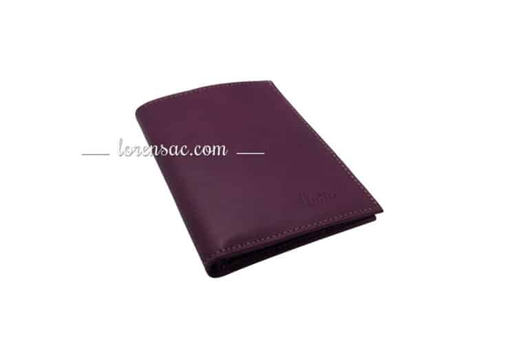 avant porte carte papier en cuir homme femme violet