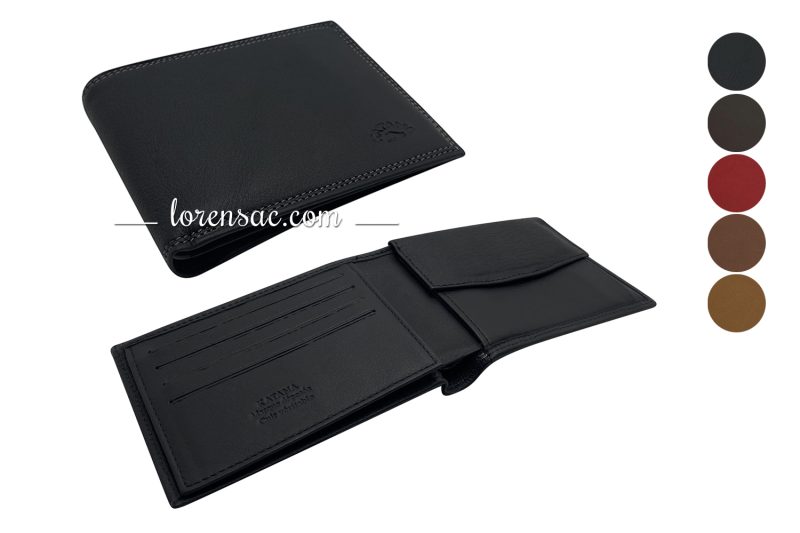 Portefeuille italien cuir noir marque Katana