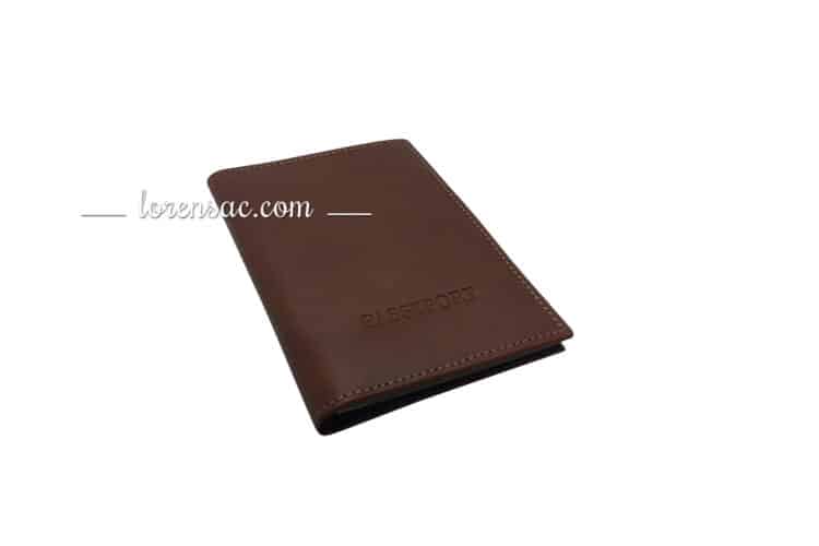 Protège passeport cuir etui porte carte homme femme marron