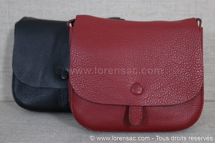 2 sac à main en cuir véritable un rouge et un noir