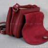 Mini sac bandoulière cuir femme rouge