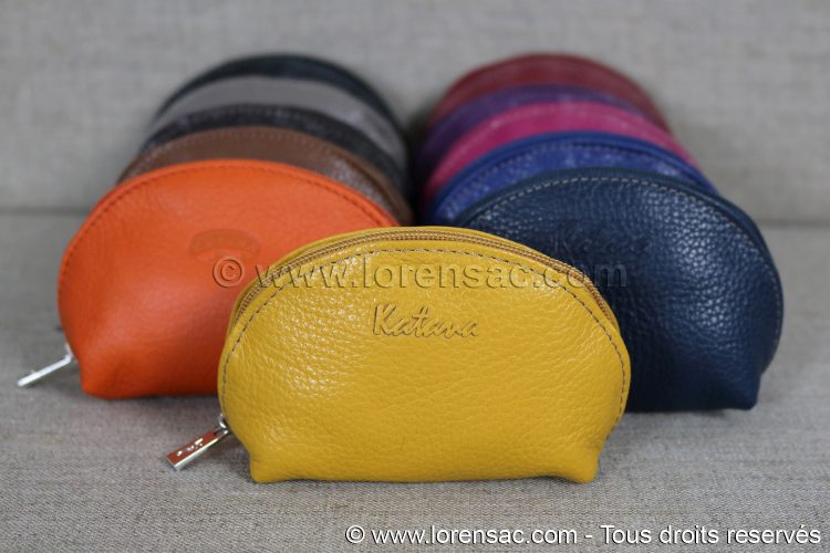 Porte monnaie de face en cuir et ses 11 coloris