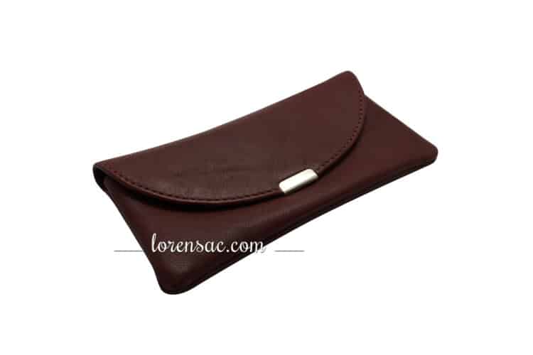 avant étui a lunette design cuir souple femme homme bordeaux foncé