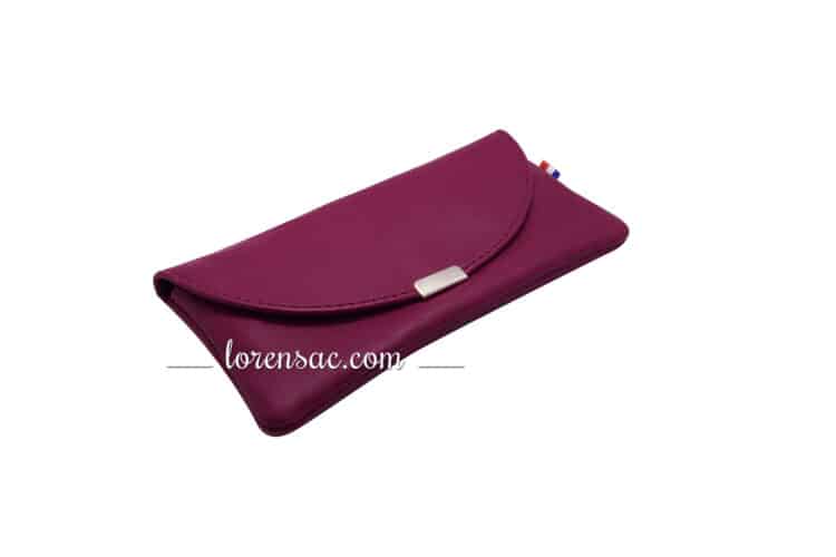 avant étui a lunette design cuir souple femme homme rose fuchsia