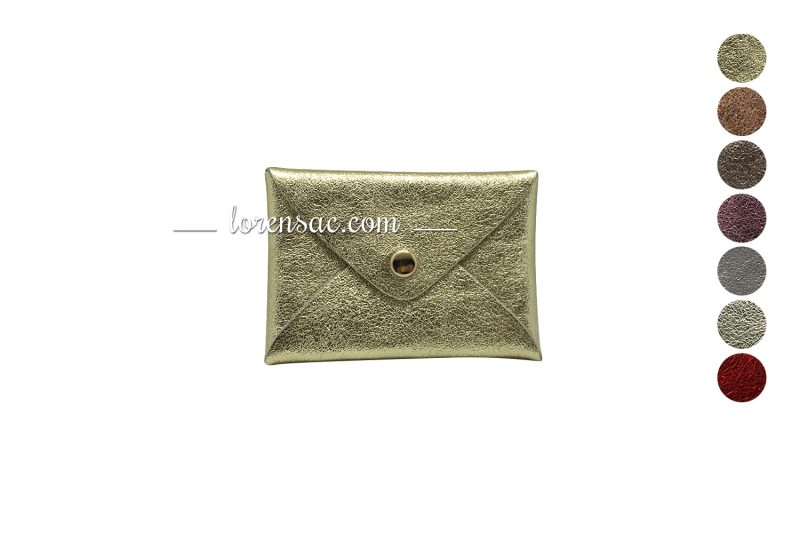 Porte carte bancaire femme métallique étui cuir