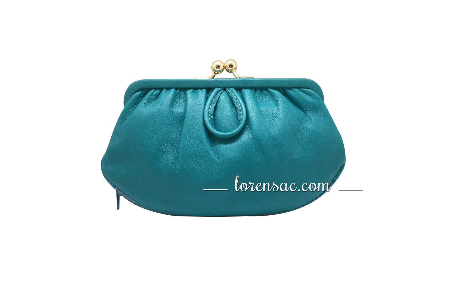 Grand porte monnaie clic clac femme en cuir véritable rétro bleu clair Grand porte monnaie clic clac femme cuir rétro bleu clair