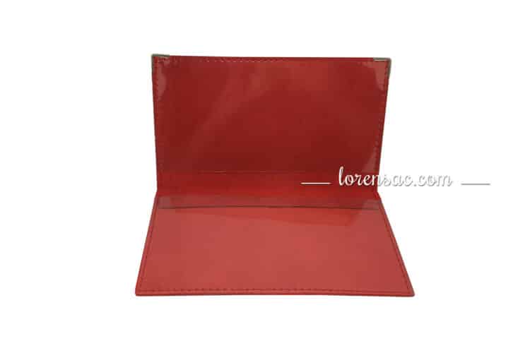 intérieur porte chéquier femme homme horizontal en cuir souple rouge