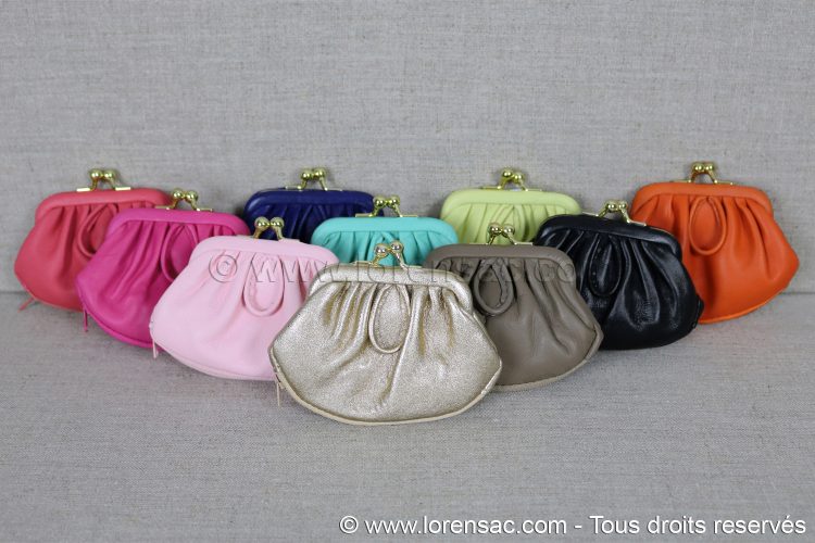 Ensemble des couleurs du porte-monnaie retro cuir femme