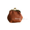 Petit porte monnaie fermoir clip cuir pas chers marron