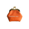 Petit porte monnaie pas chers clic clac en cuir véritable orange