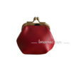 Petit porte monnaie pas chers en cuir véritable rouge foncé