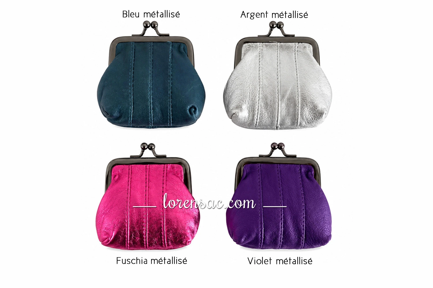 Porte-monnaie rétro en cuir véritable disponible dans plusieurs coloris. Porte monnaie rétro en cuir avec fermoir métallisé vintage